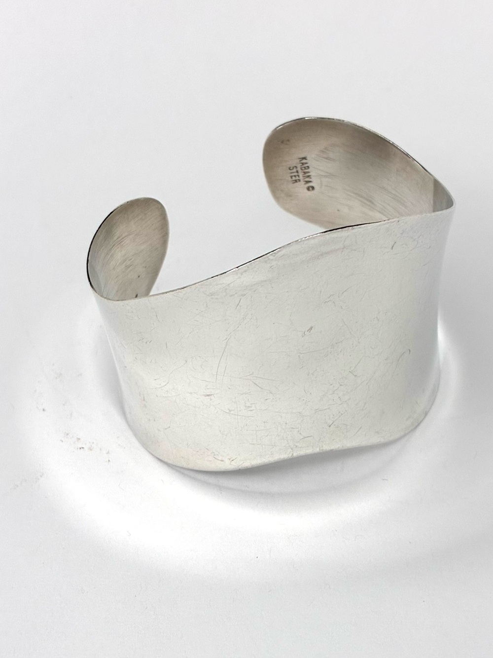 Kabana Sterling Silver Wavy Bone Style Cuff Bracelet - Picture 8 of 9